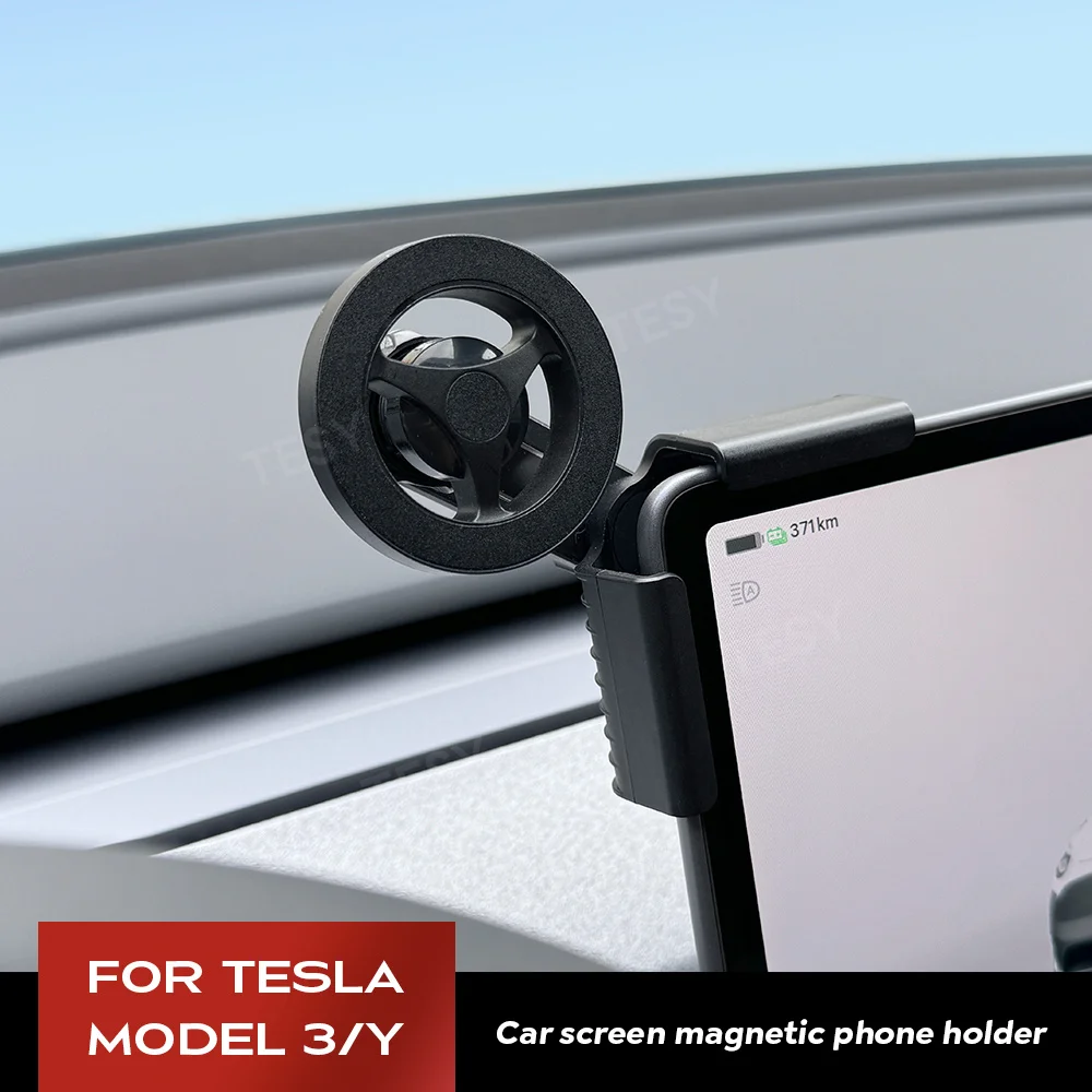 Foldaway Car Phone Mount Holder Magnetic Magsafe Macsafe Wireless Charger for Tesla Model 3 Y LAUNCH HIGHLAND 2025  Accessories