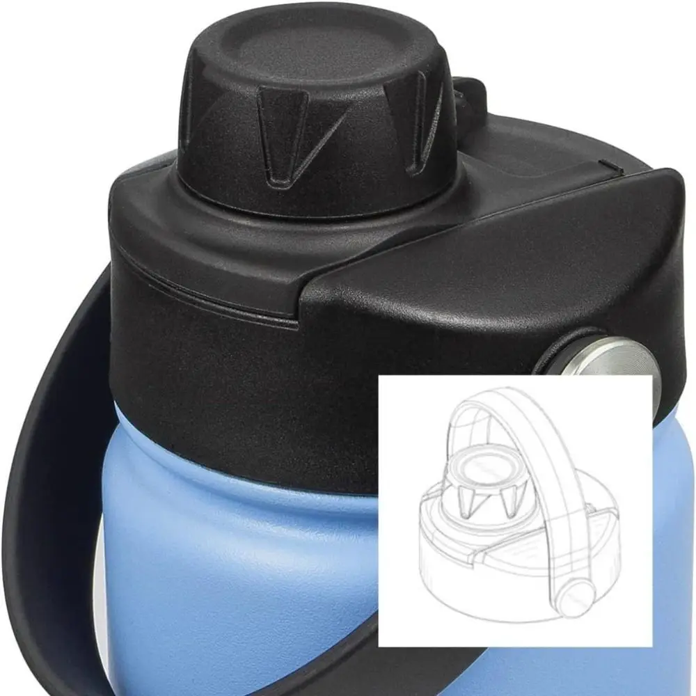 Durable Fits 32 OZ Replacement Lids Wide Mouth Spout Design Top Spout Lid Leak Proof Splash Proof Chug Cap Water Bottle Use