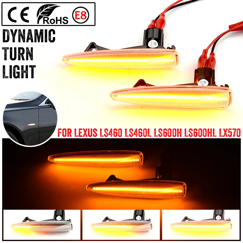 2X Dynamic Side Marker Light For Lexus IS F LS460 LS460L LS600hL For Lexus LX570 LX450D No Error LED Turn Signal Indicator Lamp