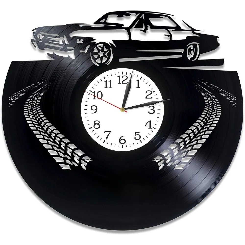 Classic Car Art Vinyl Record Wall Clock Home Decor Unique Car Gift Camaro Clock Wall Watch Creative Car Art Garage Wall Clock