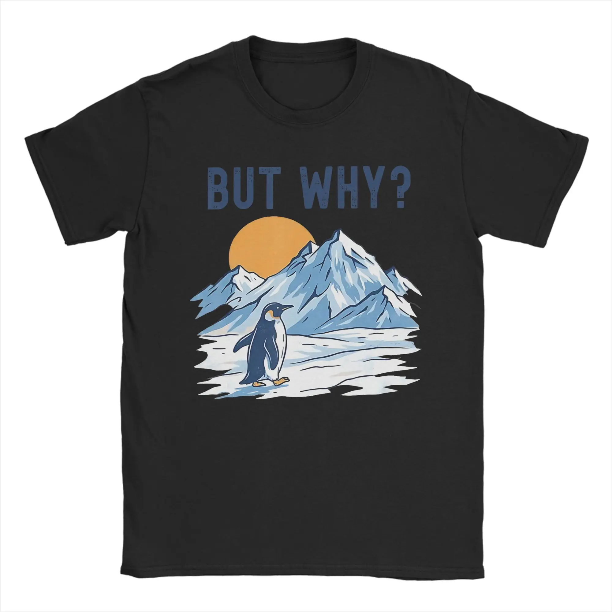 Men's T-Shirts Penguin But Why Mountains (2) Casual Pure Cotton Tees Short Sleeve  T Shirts Crewneck Tops Graphic Printed