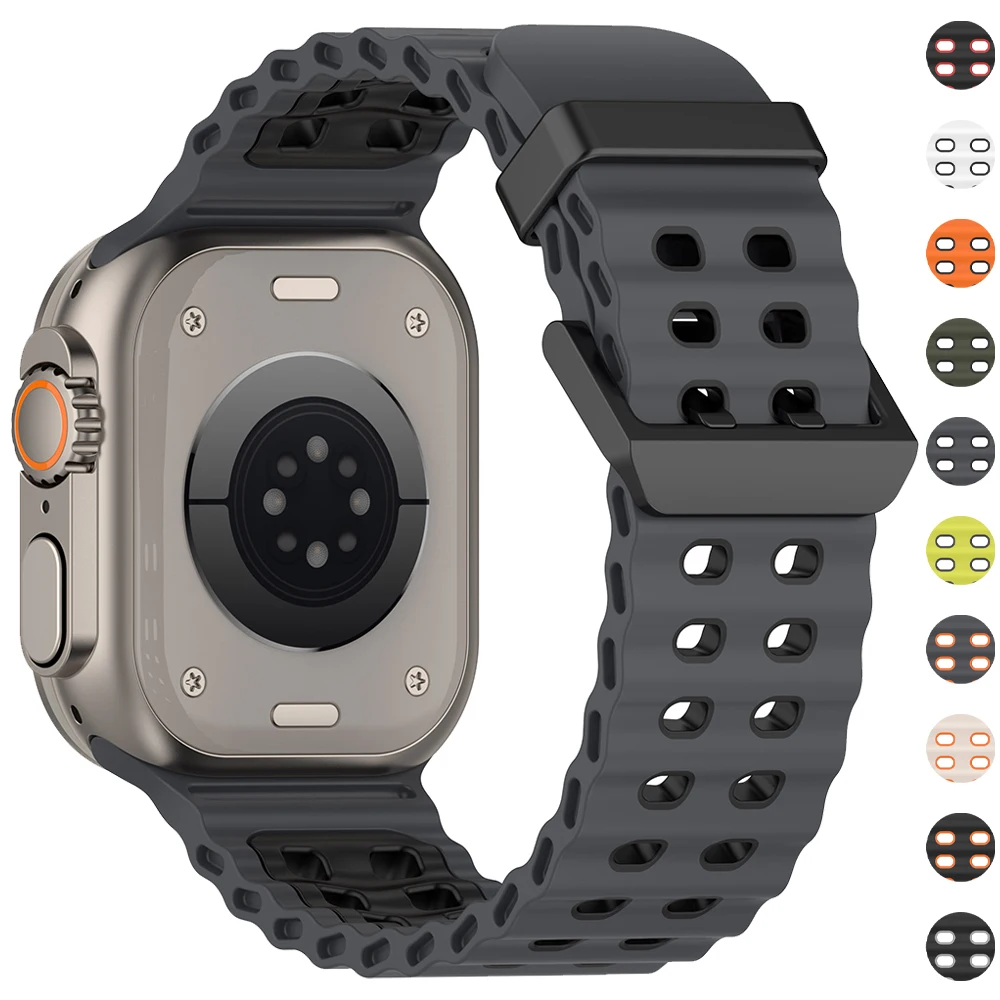 Ocean Bands для Apple Watch ремешок 49 мм 46 мм 45 мм 44 мм Спортивный браслет iWatch Series 10 9 8 7 6 SE 5 3 Ultra 2 49 мм Series correa