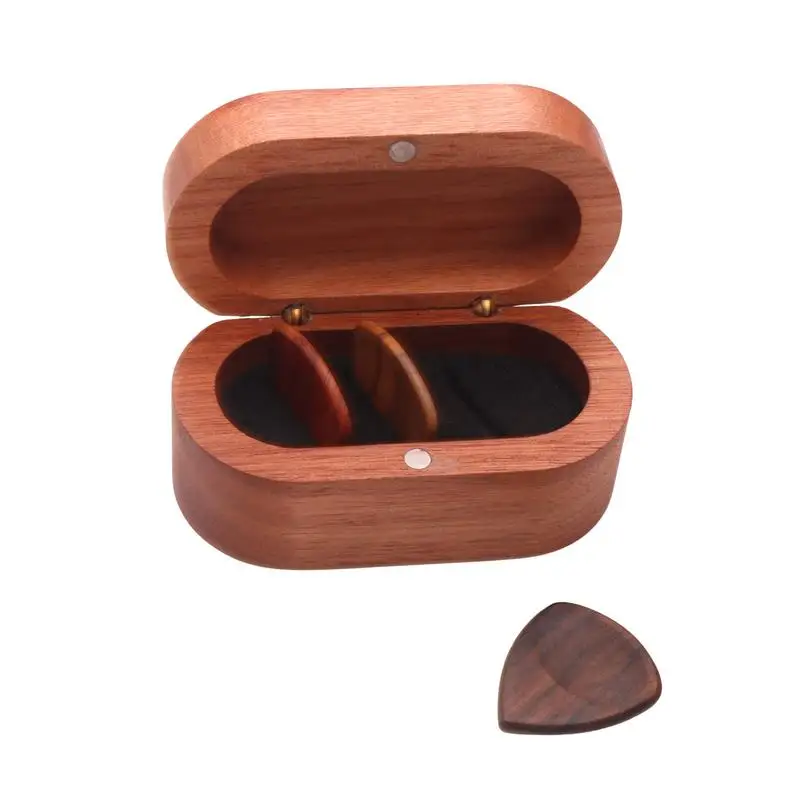 1pcs Guitar Pick Holder Wooden Plectrum Guitar Case Mediator Storage Box Bass Pack Jazz Gift