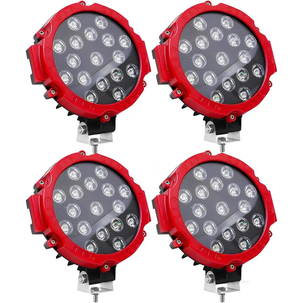 

Набор из 4 водонепроницаемых светодиодных внедорожных фонарей, 51 Вт, 5000 лм, комбинированный точечный и прожектор, IP67, для грузовиков, джипов, внедорожников, квадроциклов, UTV, 4x4s, лодок