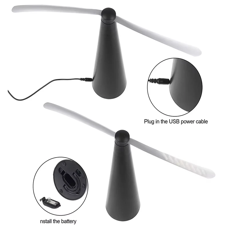 1/3 Pack Fly Fans for Tables Fly Swatter for Indoors USB/Battery Powered Tabletop Fly Killer for Kitchen Food Safety Device