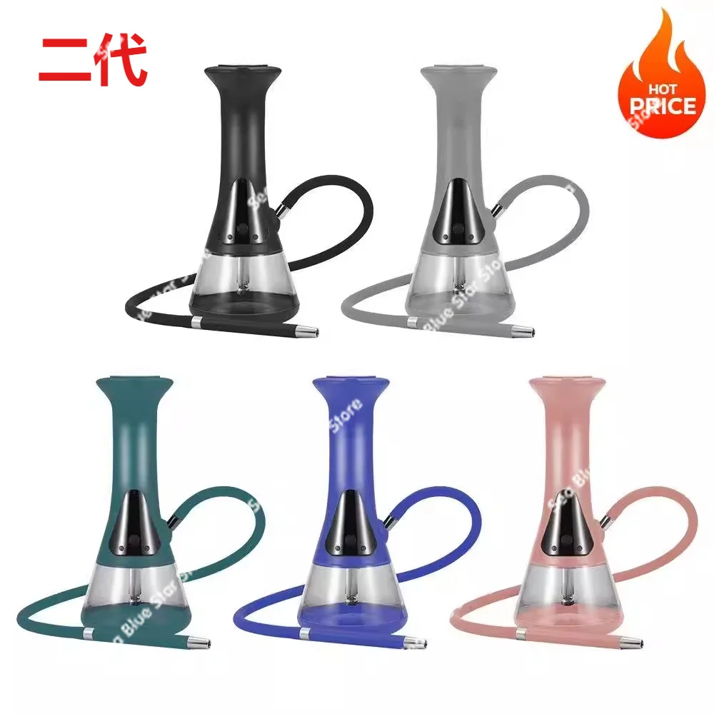 

The second-generation hookah is a hot-selling Arab rechargeable high-end smart LED electronic hookah, carbon-free hotel KTV