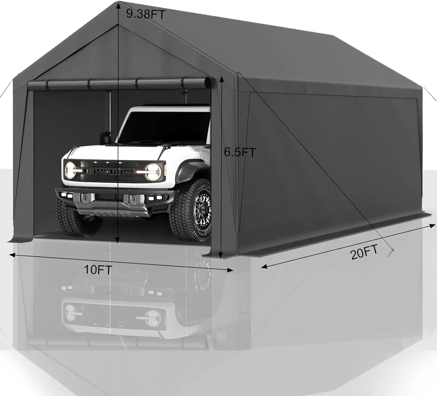 Imagem -02 - Garagem Exterior Portátil Canopy Resistente Storage Shed Garagem do Partido Tentportable com Paredes Laterais Removíveis e Portas