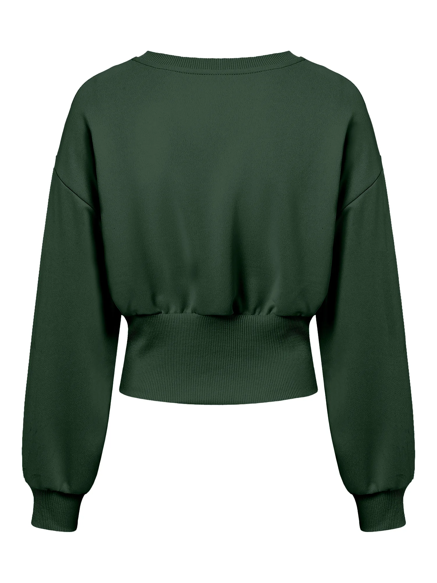 Lässiges Damen-Sweatshirt mit Rundhalsausschnitt, langärmliges Pullover-Oberteil mit geraffter Taille und seitlichen Knöpfen, einfarbig, schmale Passform, Streetwear – Detail 7