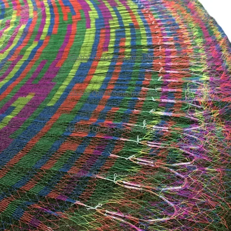 Chinese Factory Hand-made rainbow Hand Throw Cast Net Multifilament  Drawstring Fishing Net for Fish and Shrimp