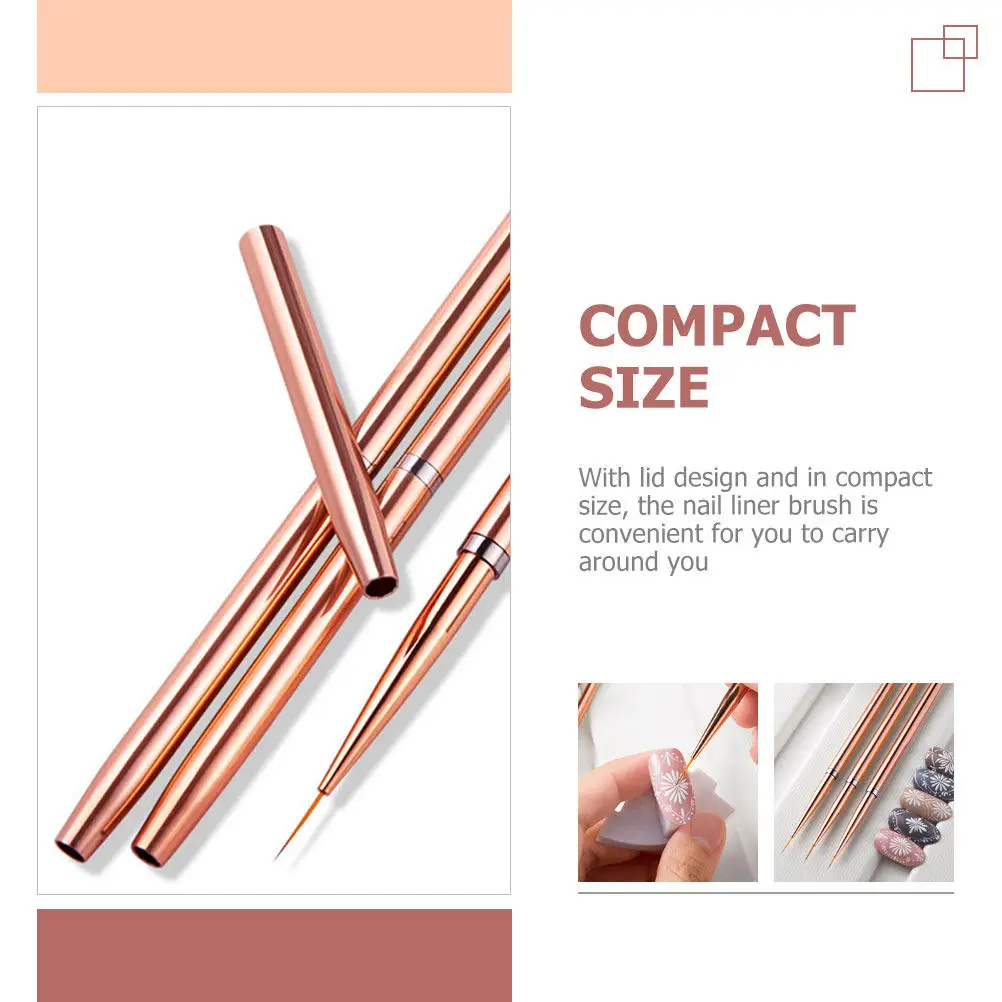 

Набор из 3 профессиональных кистей для дизайна ногтей премиум-класса, портативные ручки для рисования, инструменты для маникюра и салонов красоты, для точечной росписи