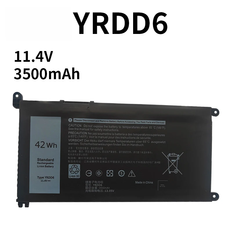 

YRDD6 Laptop Battery for Dell Latitude 3400 3300 3500 3401 3501 3410 3510 Inspiron 5480 5482 5485 5584 5488 5493 5590 11.4V 42Wh