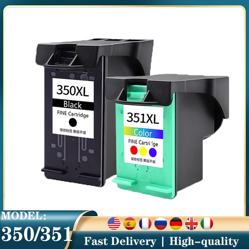 Cartucho de tinta para impresora HP, recambio de tinta de Color negro, D4260 Deskjet, 350, D4360, C4200, HP350, HP3510, 351, 4260 XL, 350XL, 351XL