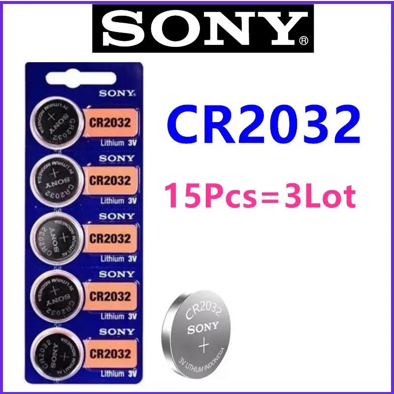 15Pcs/Lot Original SONY battery CR2032 CR2430 CR2450 Watch Toy Car Key Remote Control Button Coin Cells High quality Batteria