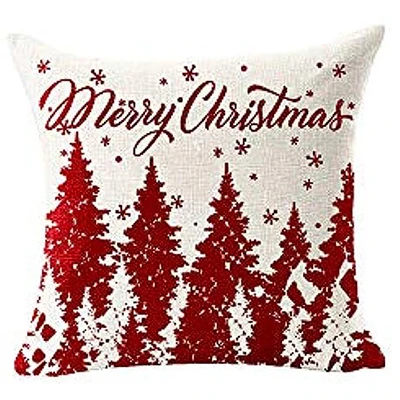 Frohe Weihnachten Schneeflocke roter Bär Leinen dekorative Kissen bezug Home Sofa dekorative Kissen bezug Kissen bezug 45x45