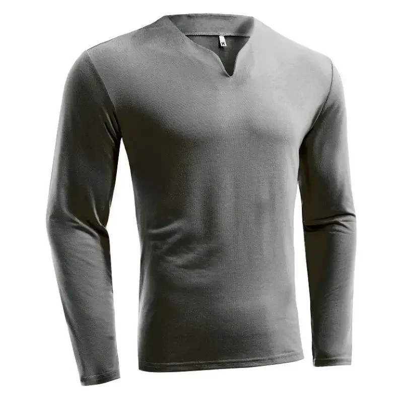 Camiseta deportiva de manga larga para hombre, ropa interior térmica de compresión para otoño, correr, gimnasio, secado rápido, transpirable, parte superior sólida, ropa deportiva