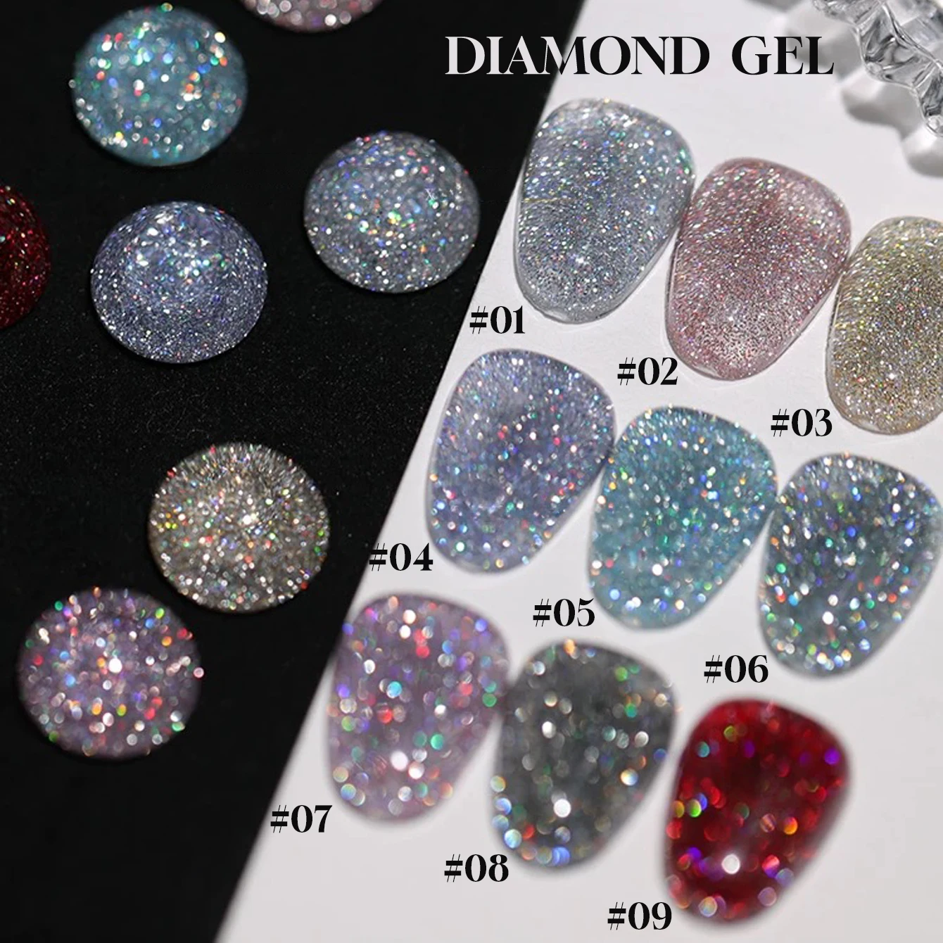 12 مللي 1 قطعة مبيعا 2025 جديد الصيف مسمار الفن صالون استخدام خاص تبييض سبعة ألوان التألق الماس هلام طلاء الأظافر #1