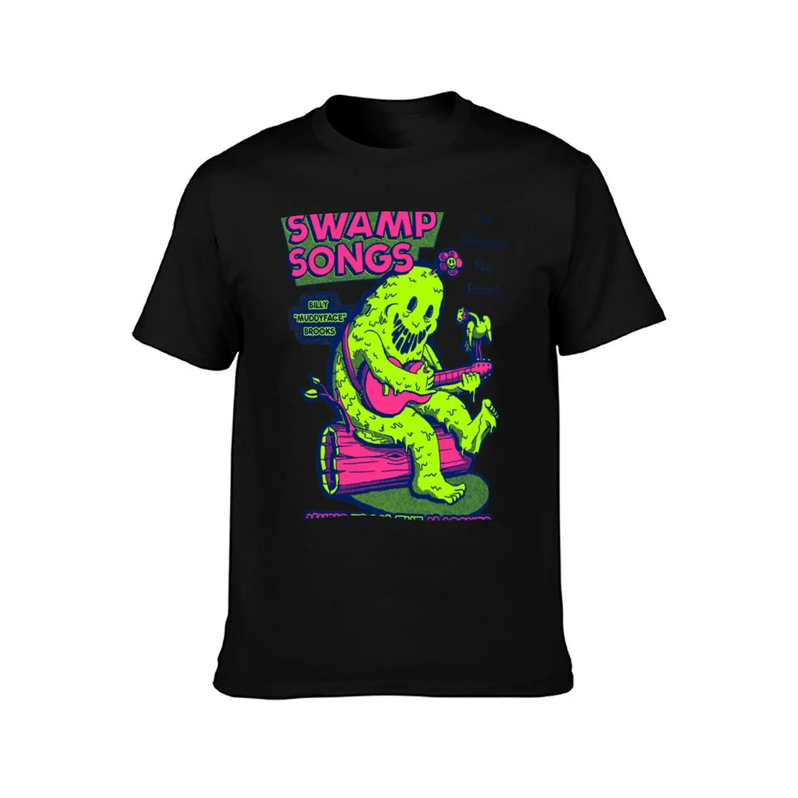 Swamp Songs - White/Neon T-Shirt kawaii clothes man t shirt plain blanks mens t shirt