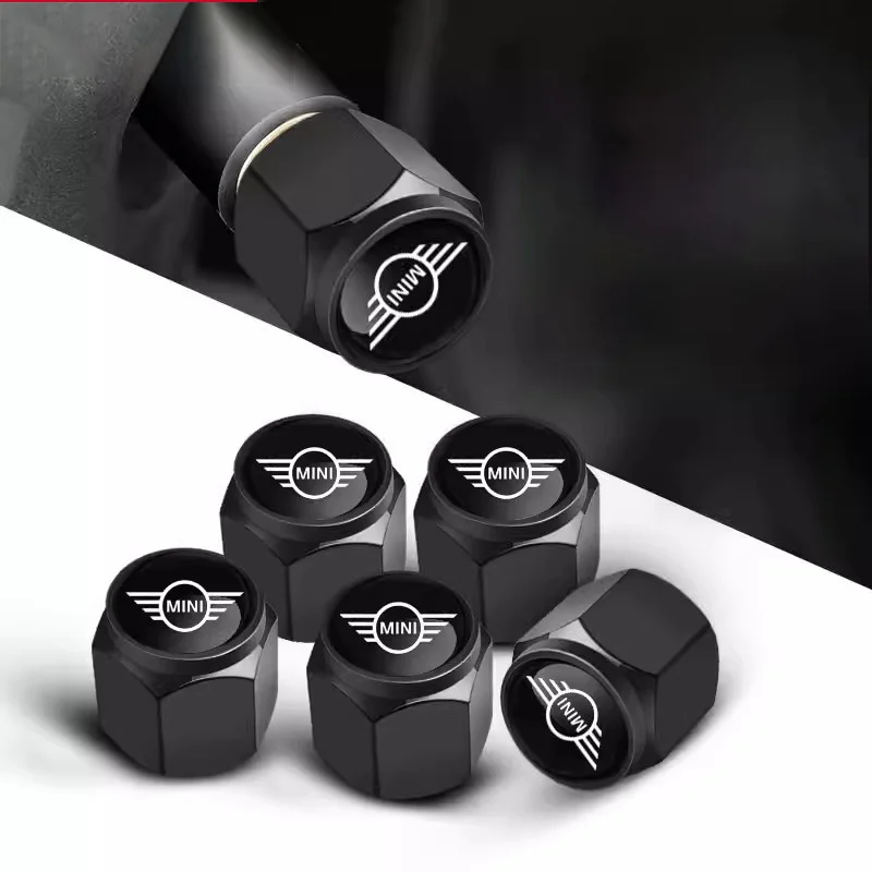 5PCS Car Wheel Tire Valve Cap Tyre Stem Cover Auto Styling Accessories For BMW Mini Cooper One JCW F54 F55 F56 F57 F60 R50 R52