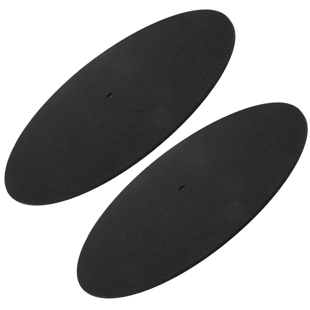 2 Pcs Vinyl Record Felt Pad 12 Inches 10 7 Gramophone Turntable Special 2pcs (7 Black 3mm) Disc Protective Mat Non-slip Player