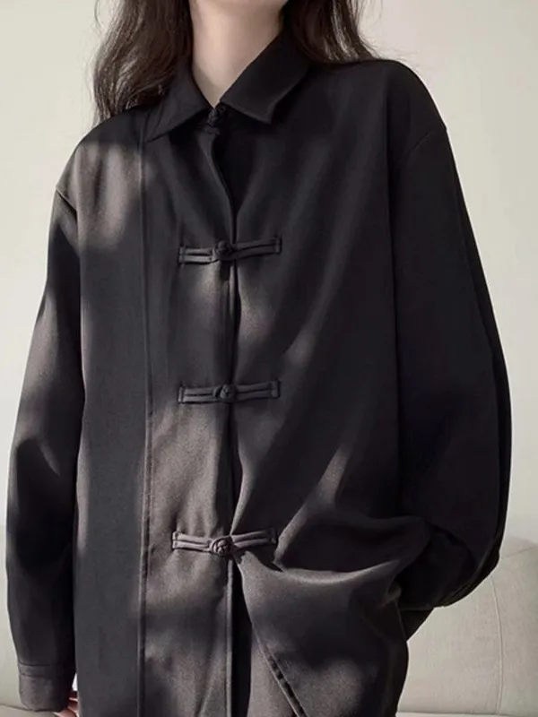 

Новая китайская женская одежда с дизайном на пуговицах Long Sve, весенне-осенняя высококачественная повседневная модная верхняя одежда высокого качества