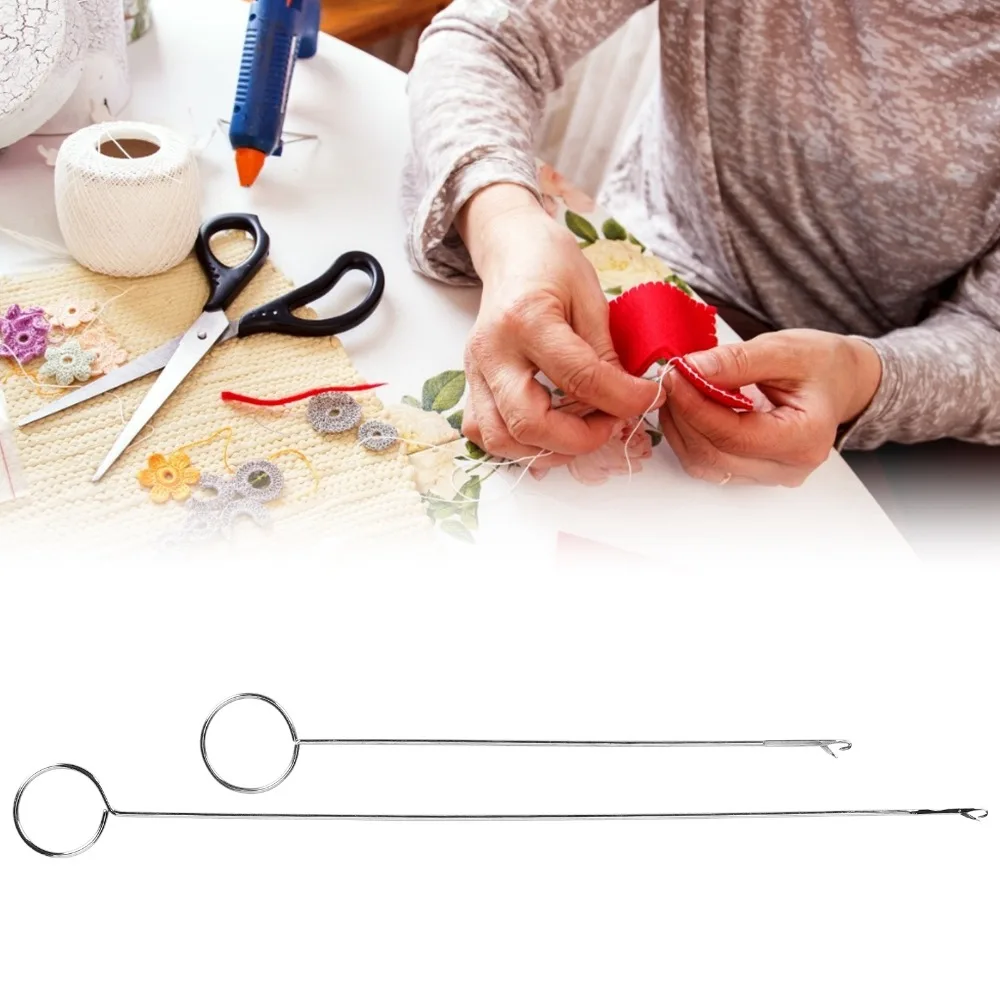 4Pcs Practical Stainless Steel Loop Turner Tool Latch Hook Design Drawstring Threader Hook Needle Inserter Tool DIY Projects