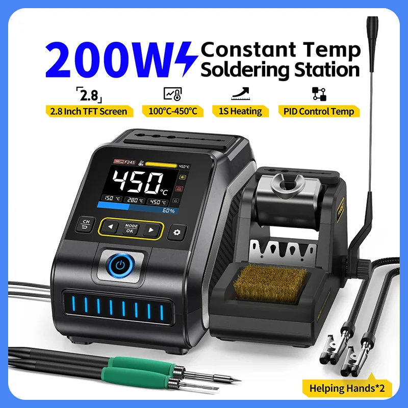 FNIRSI DWS-200 Welding Station 200W C210 C245 Soldering Iron Handle, With Welding Auxiliary Manual Electronic Welding Tool