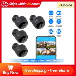 2024 New 4K A9 Mini Wifi Camera Wireless Video IR Night Vision Motion Detection Home Security Surveillance Cam Monitor