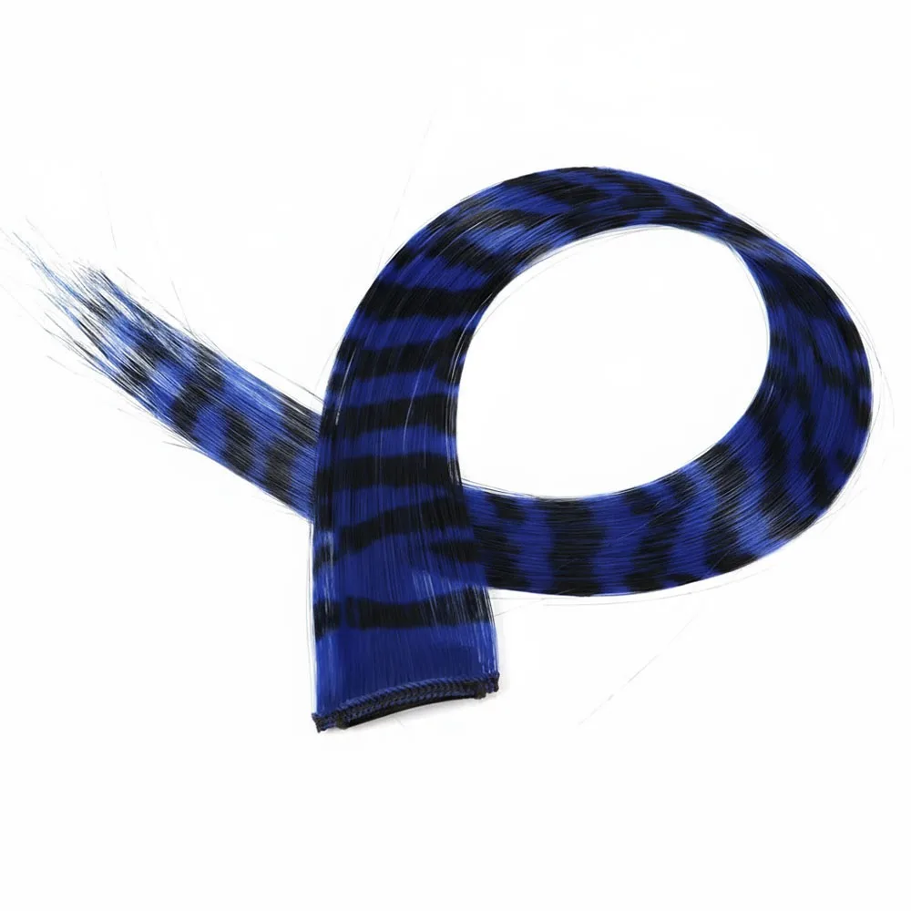 

Fashion Synthetic Clip in Hair Extensions Rainbow Colorful 22 Inches Hair Highlights Long Straight Wig Hairpieces Girls