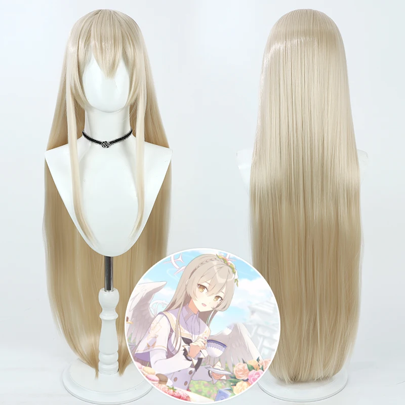 

Blue Archive Kirifuji Nagisa Cosplay Wig 100cm Long Heat Resistant Synthetic Hair Halloween Party Carnival + Free Wig Cap