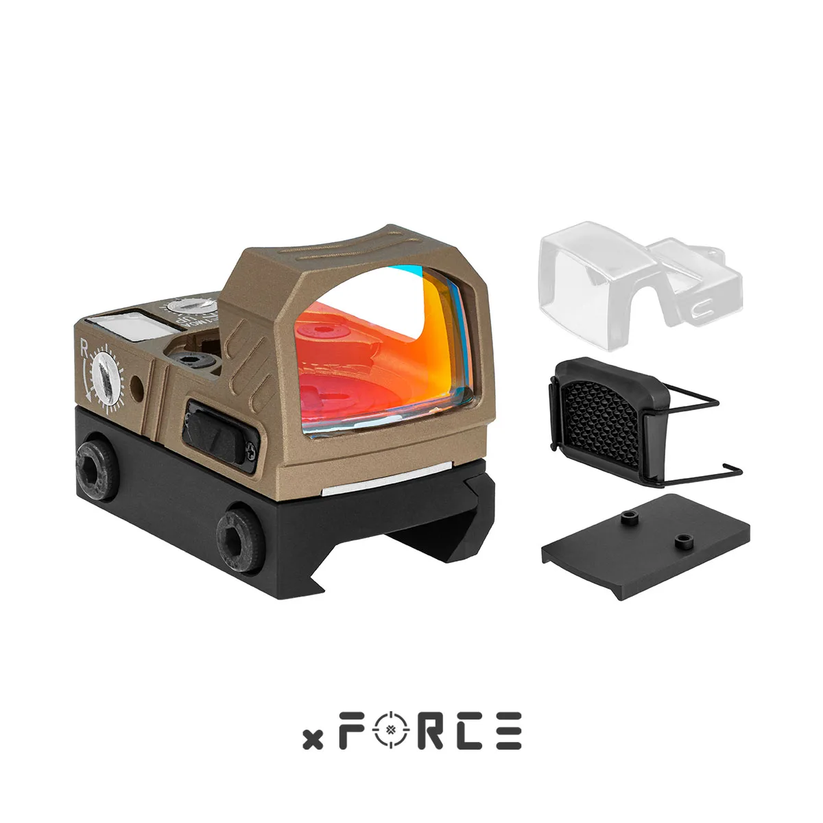 xFORCE XR5 Solar Powered Mini Reflex Red Dot Sight IPX7 Waterproof Shockproof