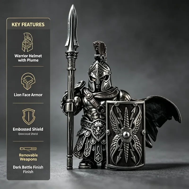 Spartan Hoplite Commander Theme Detachable Interchangeable Accessory Design Collectible Statue Desktop Cabinet Display