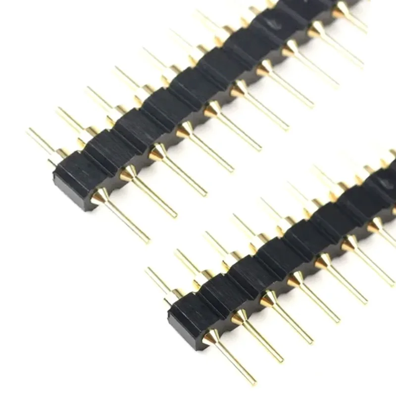 10PCS 40P 2.54MM Gold-plated Single Row Round Pin Header Socket Connector Accessories