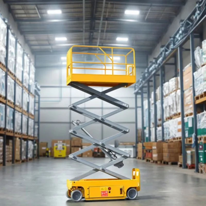 8m-18m Battery Electric Mobile Scissor Lift Hydraulic Wheeled Cart Small Factory Daily Aerial Handling Equipment