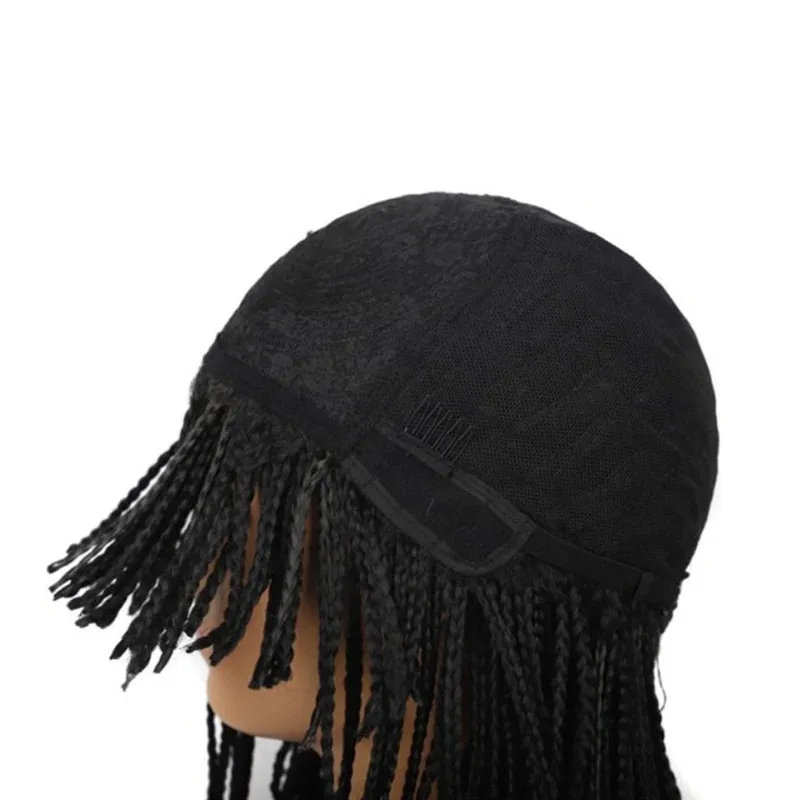 الأفرو المجدل بوب مضفر عقال Lce الحرير هيرباند الضفائر القصيرة عالية الجودة شعر مستعار اصطناعي للنساء السود Dx ؛ 3 ، v'9.e ؛ 7' #6