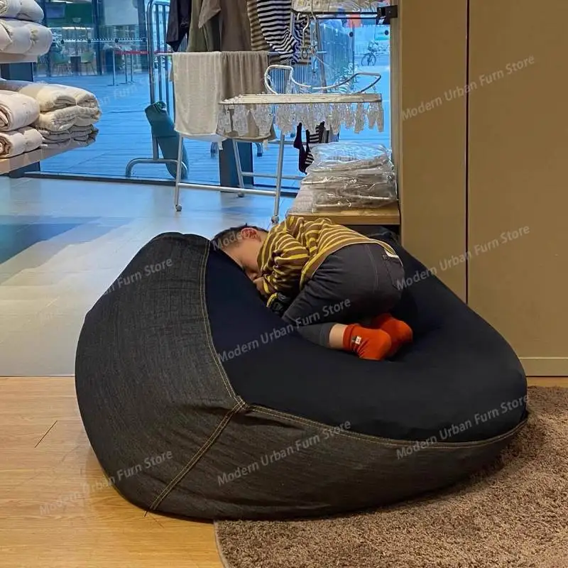 Minimalist Yellow Lazy Bean Bag Sofa Black Classic Soft Modern Lazy Bean Bag Sofa Bubble Lounge Perezoso Divano Furniture Home