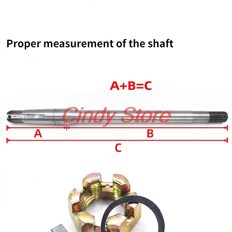 1PC Steel electric tricycle rear axle half shaft 18-tooth 9 shaft head 6205 bearing rear axle drive shaft replacement