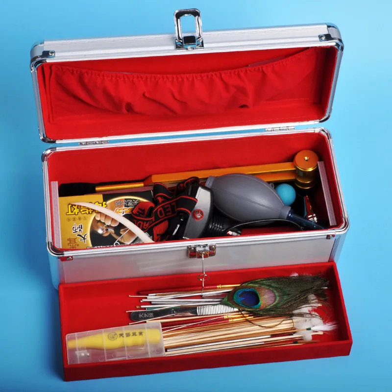Professional Sichuan ear picking tools ear picking boutique aluminum box 62-piece set