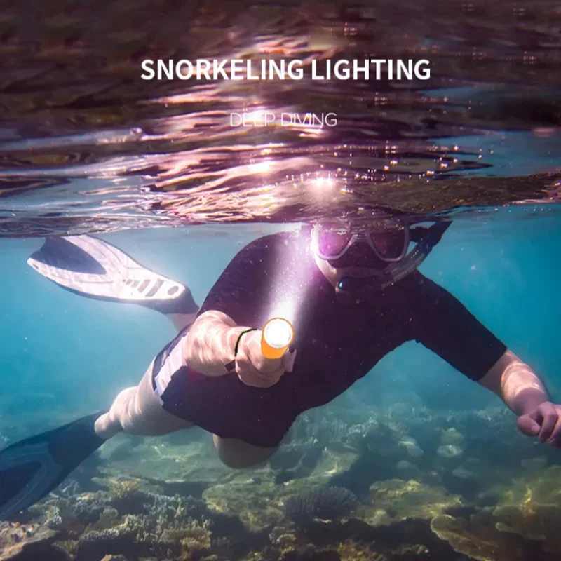 JIASHUAIXIN T6 مصباح يدوي قوي للغوص خفيف الوزن وثابت التركيز برمائي في الهواء الطلق