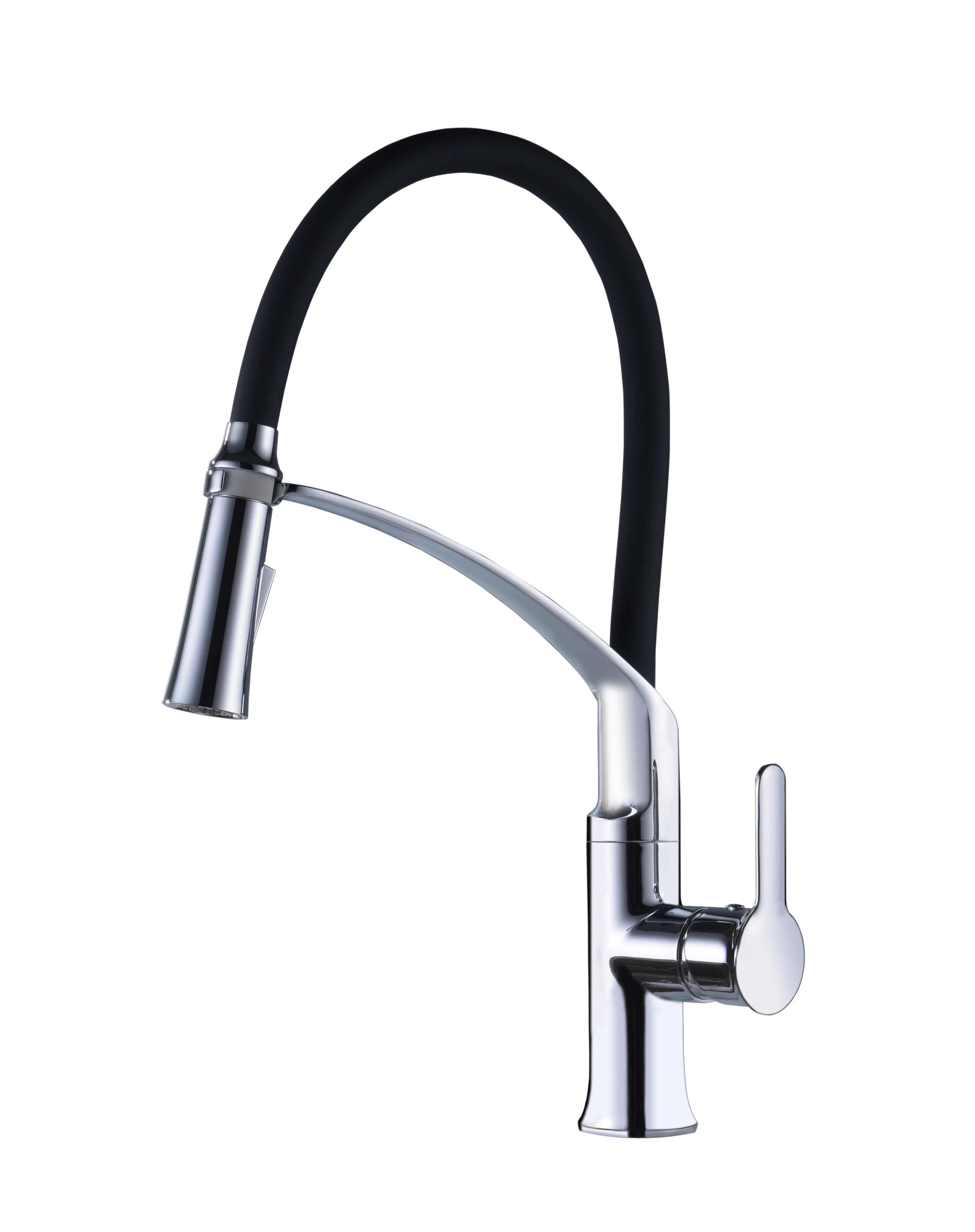 

Pull Out Chrome Single Handle Hot Cold Water Mixer Kitchen Black Faucet