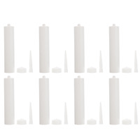 8 Sets Caulk Caps Caulking Sealant Tubes Empty Grouts Fillable Sealant Caulking Tubes DIY Extension Glass Glue Caulking Tube