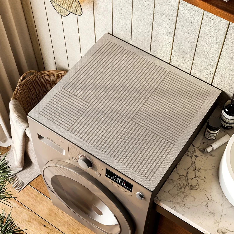 VIKAMA Wabi Sabi Washing Machine Cover Pad Absorbent Non-Slip Diatomite Drain Mat for Kitchen Home Appliance Protector