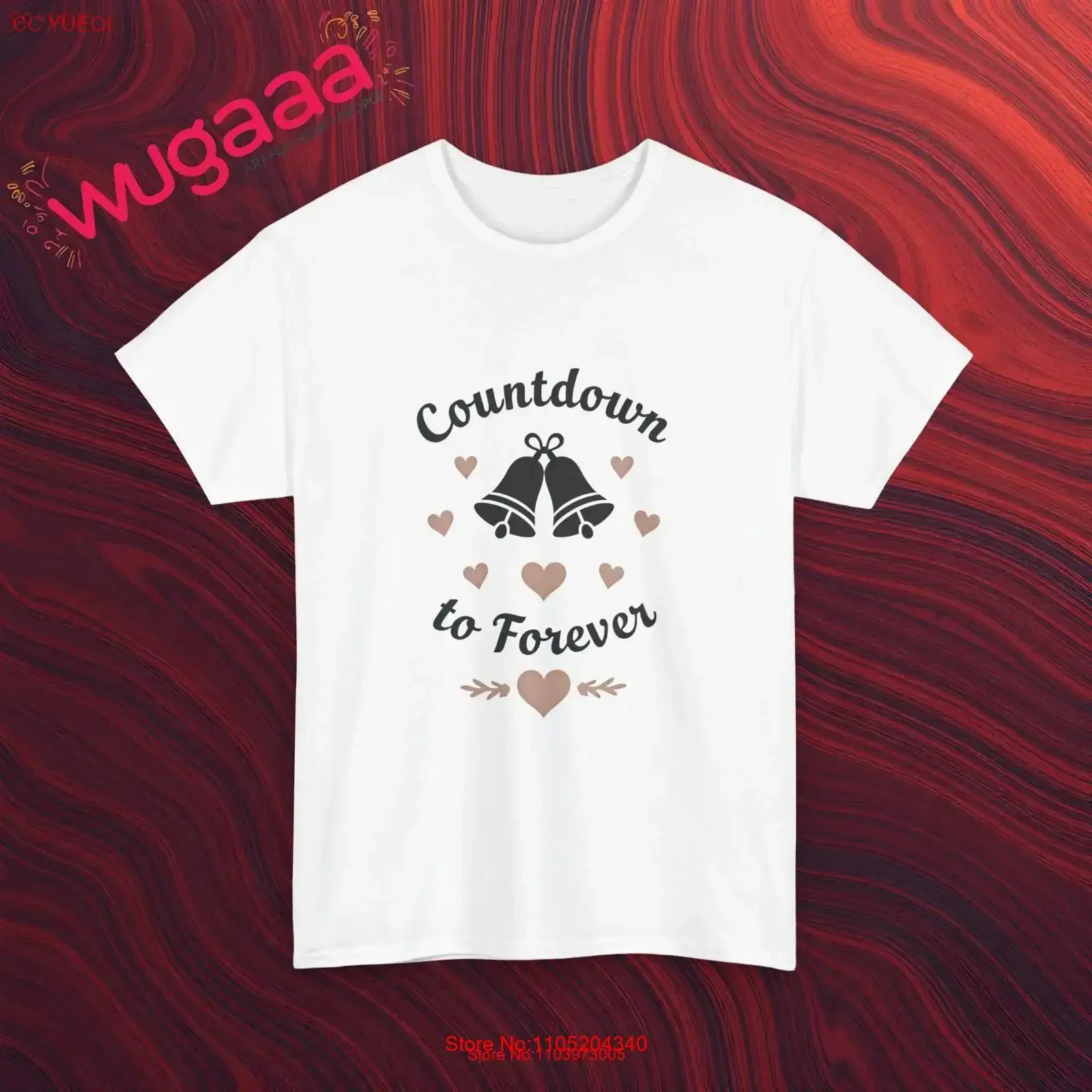العد التنازلي إلى Forever تي شيرت فريد لطيف على شكل قلب وجرس تصميم فني غير رسمي مثالي عصري عتيق مغسول قليلاً #1