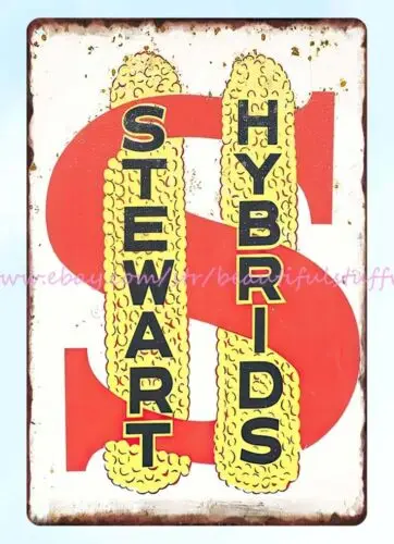 order plaques online Stewart Hybrides Seed Corn metal tin sign