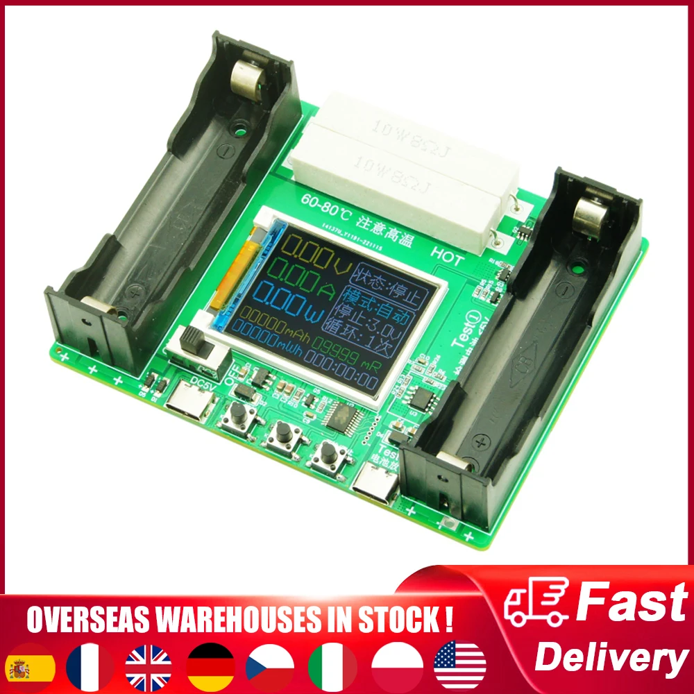 Lithium Battery Capacidade Tester, MMWh, Resistência Interna, Módulo de Medição, Tipo-C, 18650