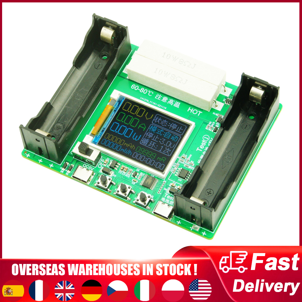  18650 Lithium Battery Capacity Tester MAh MWh Capacity Division Internal Resistance Measuring Module Type-C 18650 Battery Tester 
