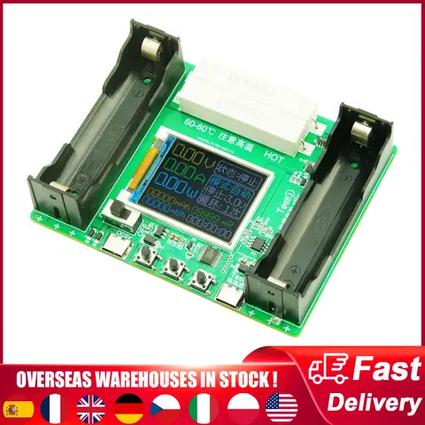 18650 litiumbatterikapacitetstestare MAh MWh kapacitetsdelning intern resistansmätningsmodul typ-C 18650 batteritestare 10 best sales batteriets interna resistansmätare - №8