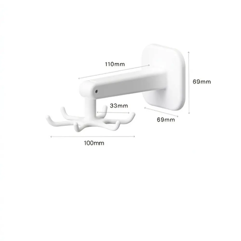 Rotating Six Claw Hook Wall Hanger For LEYIX Bathroom Kitchen Organizer Adhesive Rack Heavy Duty Space Saving Storage Tool