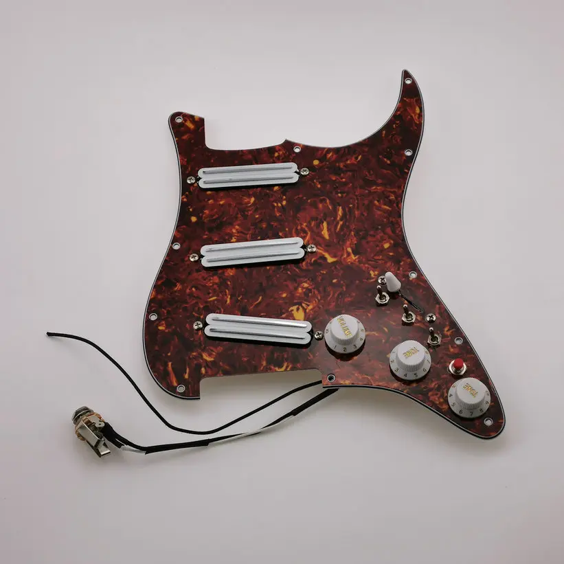 Orange Onyx Pickguard for Guitar with White Dual Heat Track Humbucker Pickup Versatility Pre-Wired by -Yue Yun Music Store