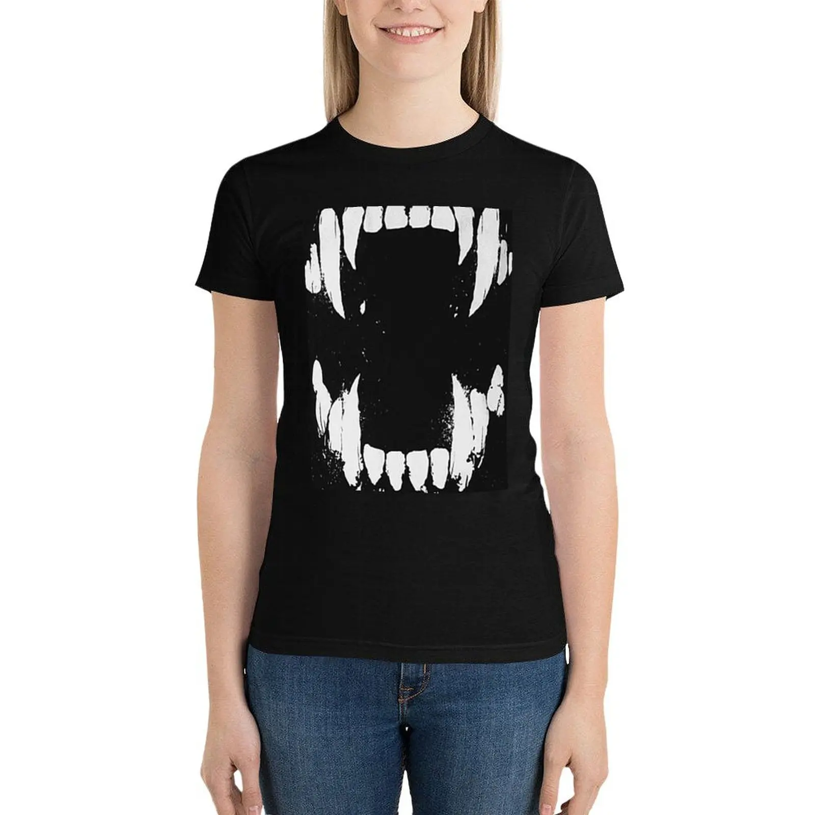 Vampire Fang T-Shirt lady clothes summer clothes tops clothes for Women