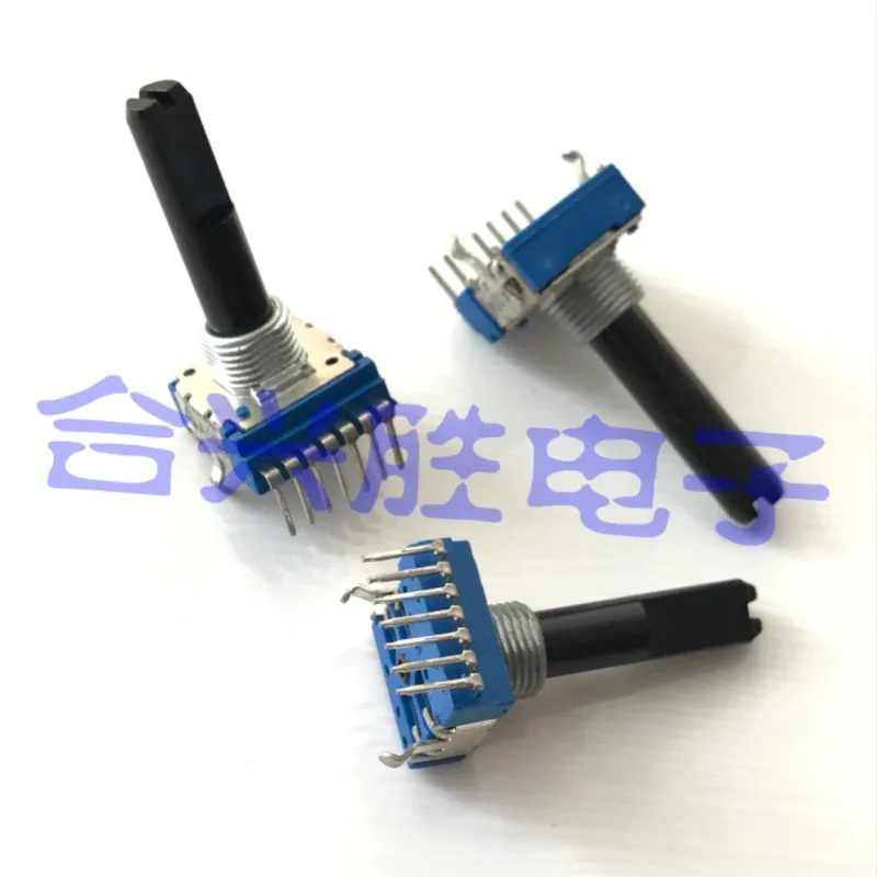 3PCS RK14 Type Vertical Double A100K Shaft Length 28MM 7Pin Strange Sound Amplifier Volume Potentiometer
